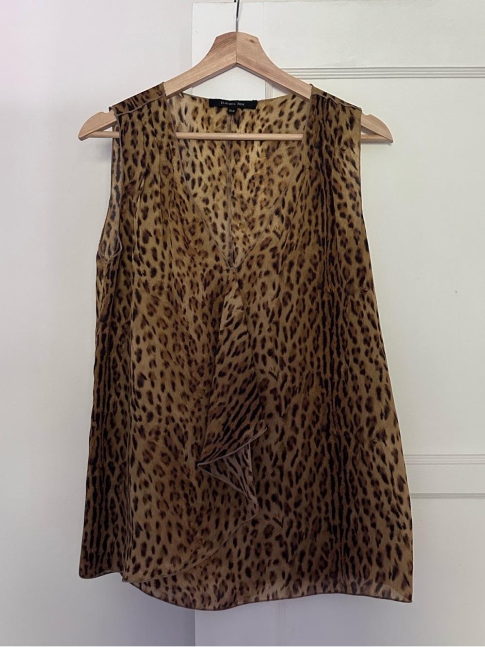 Rachel Roy Sleeveless Leopard Print V-Neck Top - Size XS